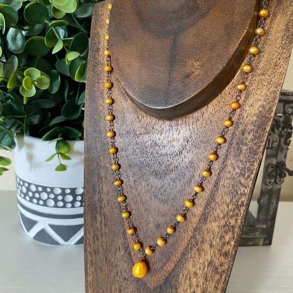 SILPADA STERLING SILVER GOLDEN YELLOW  PEARL 925 STERLING SILVER NECKLACE - Picture 8 of 9